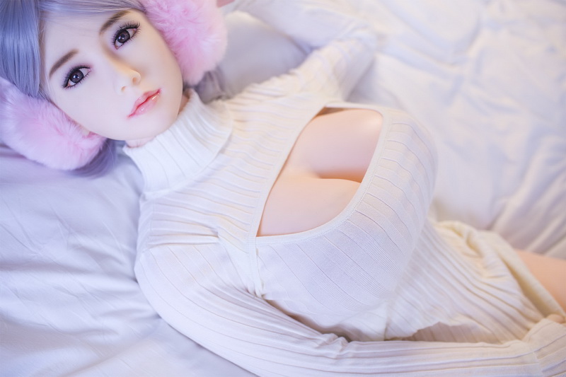 Silicon sex doll 158cm DreamCute little asian girl, attracting gray ball head. Tight and big chest business clothe
