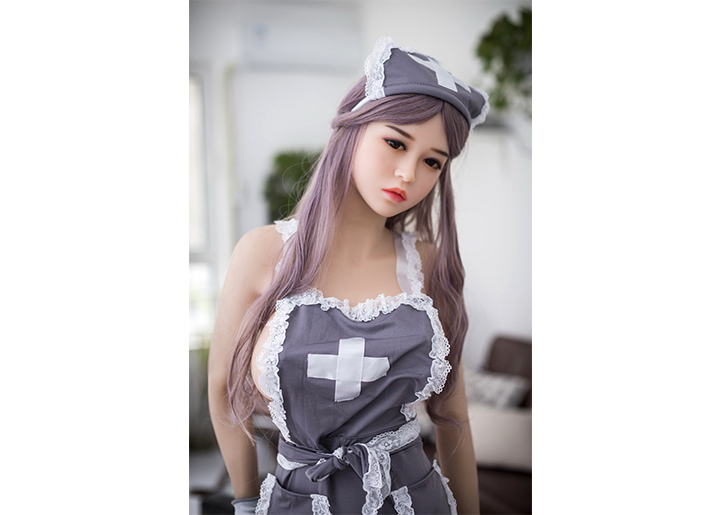 Nurse kitten, the most concerned Silicon sex doll 158cm nurse with brown hair