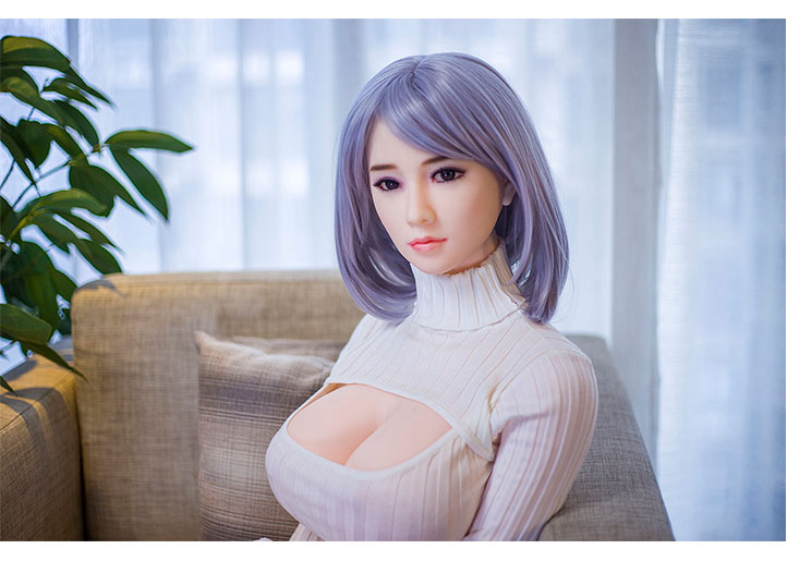 Silicon sex doll 158cm DreamCute little asian girl, attracting gray ball head. Tight and big chest business clothe