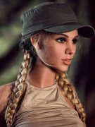 Silicone Sex Dolls - Adult sexy toys Wild blonde girl, tactical hat, small whistle, big chest, full posture Silicone Sex Dolls 168cm