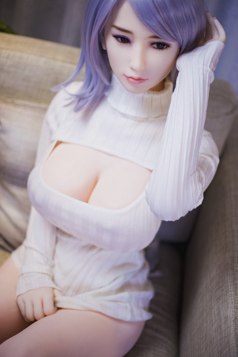 Silicon sex doll 158cm DreamCute little asian girl, attracting gray ball head. Tight and big chest business clothe