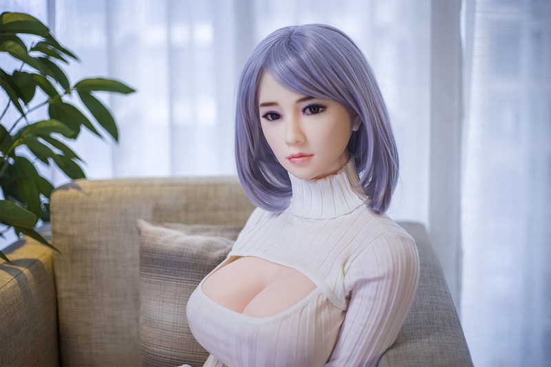 Silicon sex doll 158cm DreamCute little asian girl, attracting gray ball head. Tight and big chest business clothe