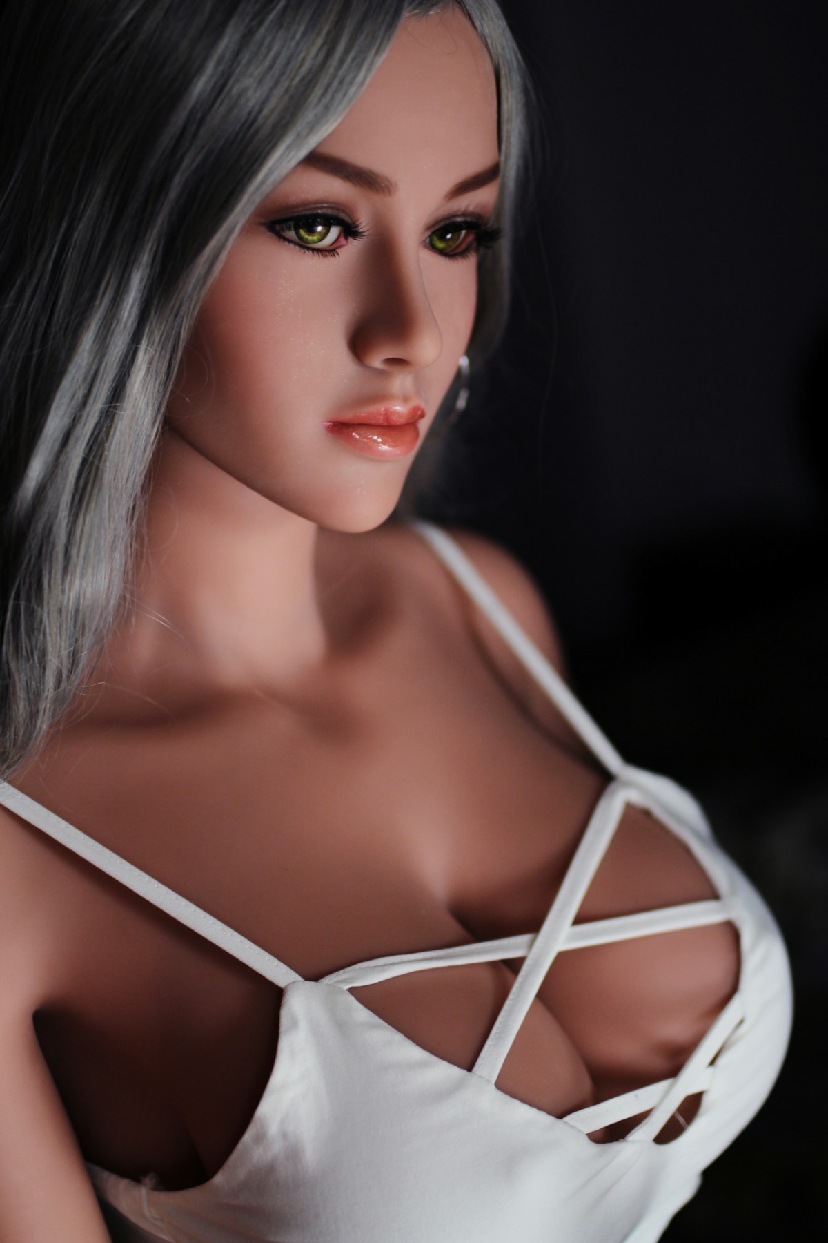The Pearl of the palm, big chest, green hair, unlimited fantasy Silicon sex doll 158cm men toys sex adult real